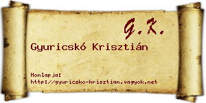 Gyuricskó Krisztián névjegykártya