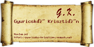 Gyuricskó Krisztián névjegykártya
